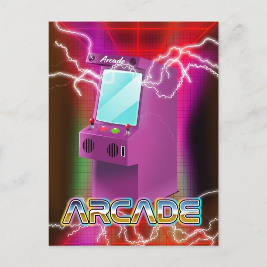Carte Postale Arcade rétro des années 80 (Devant)