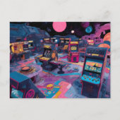 Carte Postale Arcade Rétro Futuriste dans l'Espace (Devant)