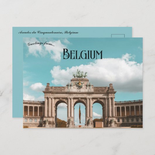 Carte Postale Arcades du Cinquantenaire en Belgique (Devant / Derrière)