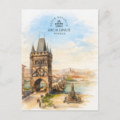 Carte Postale Arch Linux, Prague, République tchèque | Aquarell (Devant)