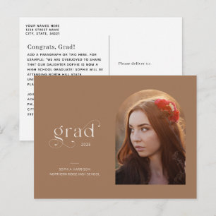 Carte Postale Arch Photo Earthy Brown 2024 Graduation