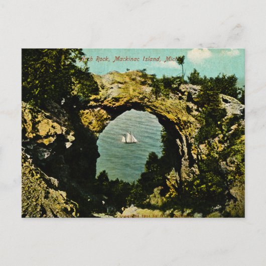Carte Postale Arch Rock Mackinac Island, Michigan 1911 (Devant)