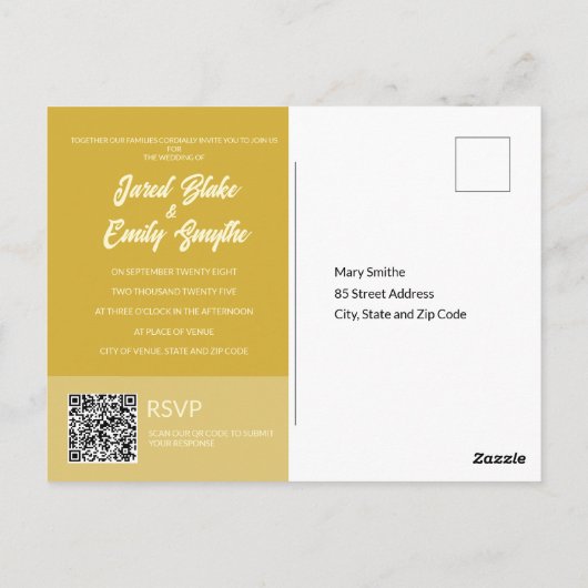 Carte Postale Arch Style Faire-part de mariage naturel (Dos)