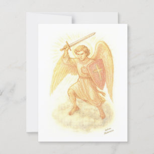Carte Postale Archange avec épée