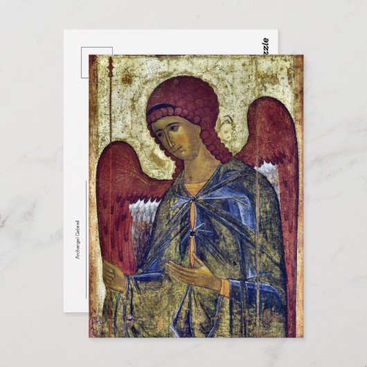 Carte Postale Archange Gabriel Orthodoxe Icône chrétienne (Devant / Derrière)