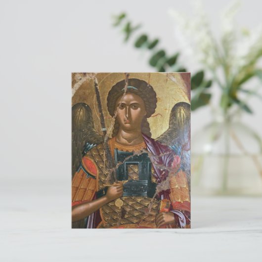 Carte Postale Archange Michael Icône chrétienne orthodoxe (Debout devant)