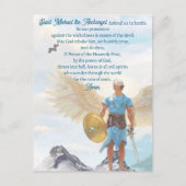 Carte Postale Archange Michael Protection Courage Prière bleue (Devant)