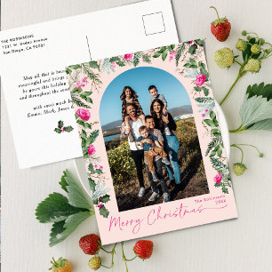 Carte Postale Arche botanique rose pâle 1 Photo Noël