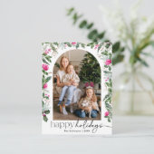 Carte Postale Arche botanique rose vif moderne 1 Photo de vacanc (Debout devant)