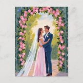 Carte Postale Arche de jardin pour mariés | Peinture de mariage  (Devant)