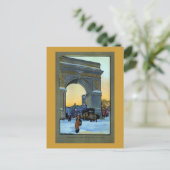 Carte Postale Arche de Washington au crépuscule hivernal (Debout devant)