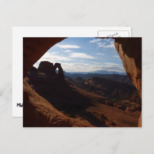 Carte Postale Arche délicate à travers la fenêtre rocheuse à Arc (Devant / Derrière)