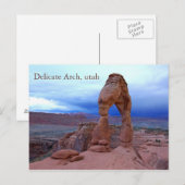 Carte Postale arche délicate, Arche délicate, utah (Devant / Derrière)