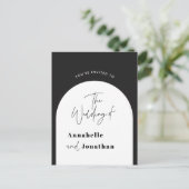 Carte Postale arche design moderne mariage noir et blanc (Debout devant)