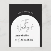 Carte Postale arche design moderne mariage noir et blanc (Devant)