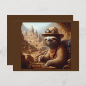 Carte Postale Archéologue Sloth (Devant / Derrière)