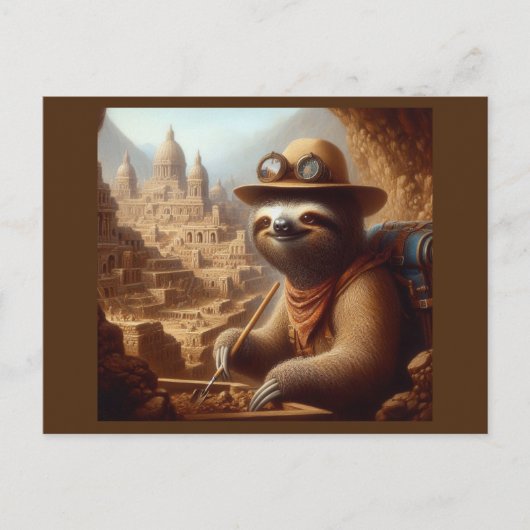 Carte Postale Archéologue Sloth (Devant)