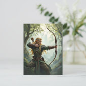 Carte Postale Archer elfe du royaume des bois (Debout devant)