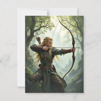 Carte Postale Archer elfe du royaume des bois