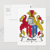 Carte Postale Archer Family Crest (Devant / Derrière)