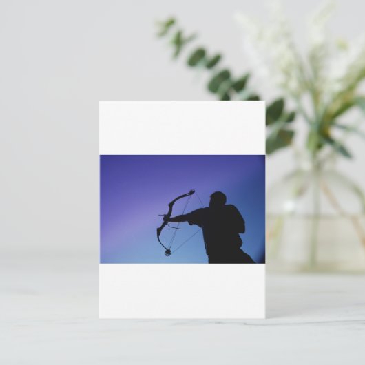 CARTE POSTALE ARCHER SILHOUETTE BOW MAN (Debout devant)
