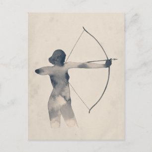 Carte Postale Archeresse aquarelle Silhouette
