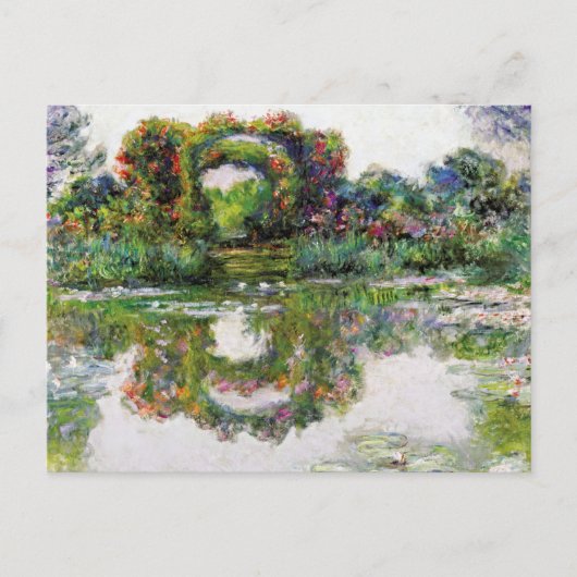Carte Postale Arches à fleurs roses Claude Monet (Devant)