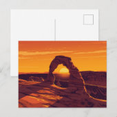 Carte Postale Arches Delicate Arch Coucher de Soleil Art (Devant / Derrière)