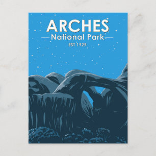 Carte Postale Arches National Park Double Arch Ciel Nocturne Vin