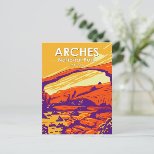 Carte Postale Arches National Park Double Arch Coucher de soleil (Debout devant)