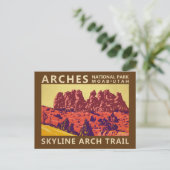 Carte Postale Arches National Park Utah Skyline Arch Trail Retro (Debout devant)
