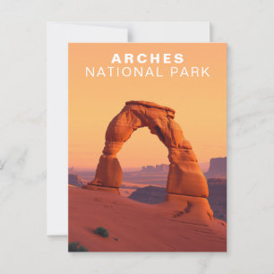 Carte Postale Arches National Park Utah Travel Retro Art