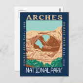 Carte Postale Arches Parc National Double Arche Retro Distorsion (Devant / Derrière)
