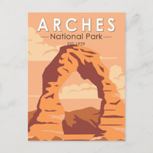 Carte Postale Arches Parc National Utah Delicate Arch Art Retro
