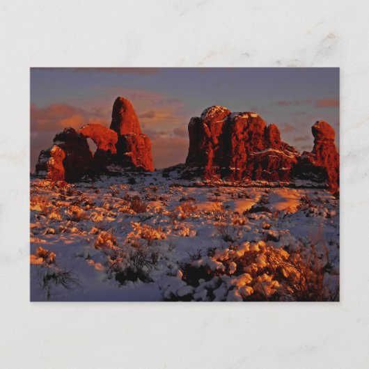 Carte postale Arches Sunset hiver (Devant)
