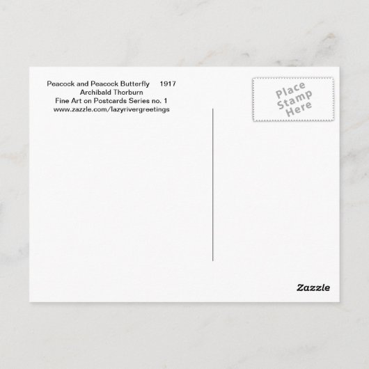 Carte Postale Archibald Thorburn Peacock (Dos)
