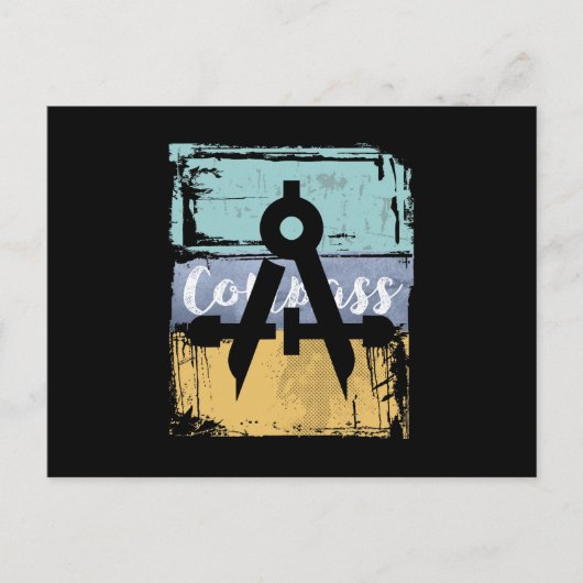 Carte Postale Architect Engineer Vintage Retro Compass (Devant)