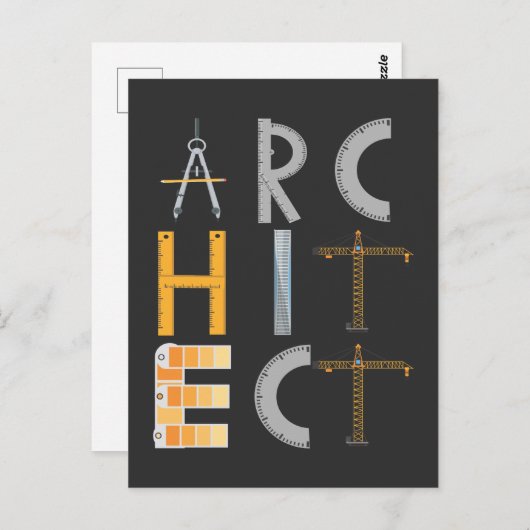 Carte Postale Architecte Cadeaux Étudiants en architecture (Devant / Derrière)