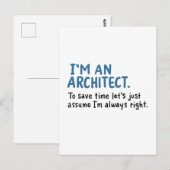 Carte Postale Architecte - Je suis un architecte (Devant / Derrière)