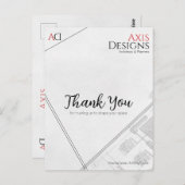 Carte postale Architecte Merci avec design Bluepri (Devant / Derrière)