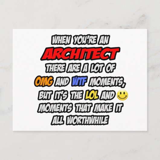 Carte Postale Architecte .. OMG WTF LOL (Devant)