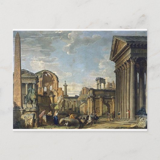 Carte Postale Architectural Capriccio by Giovanni Paolo Panini (Devant)