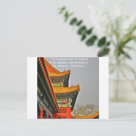 Carte Postale Architecture chinoise ancienne Confucius Citation  (Debout devant)
