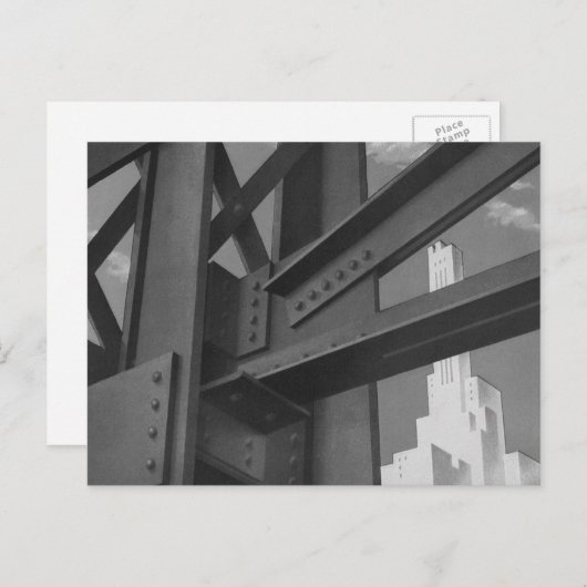 Carte Postale Architecture de gratte-ciel de construction en aci (Devant / Derrière)