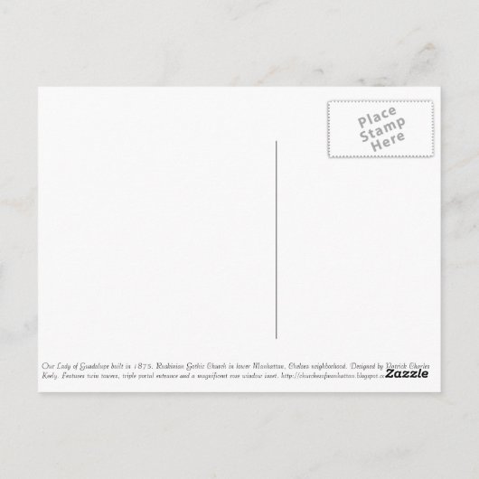 Carte Postale Architecture de l'église catholique de Lower Manha (Dos)