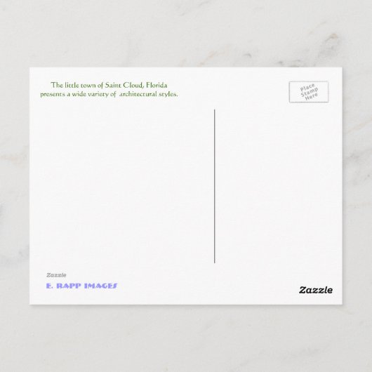 Carte Postale Architecture de Saint Cloud, Floride (Dos)