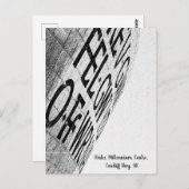 Carte Postale Architecture d'inscription Word noir et blanc (Devant / Derrière)