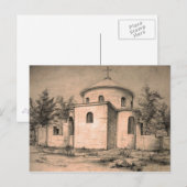 Carte Postale Architecture Église orthodoxe antique Dessin Art (Devant / Derrière)