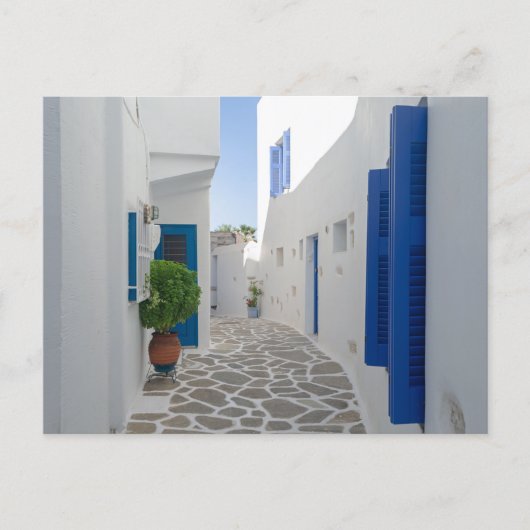 Carte Postale Architecture grecque bleue et blanche de Paros (Devant)