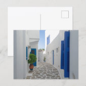 Carte Postale Architecture grecque bleue et blanche de Paros (Devant / Derrière)